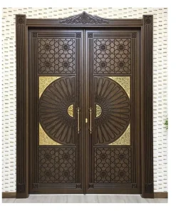 درب ورودی مسجد گره چینی طلاکوب رنگ پلی اورتان کد 001 ابعاد سفارشی