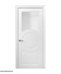 درب چوبی شیشه خور تک قاب دایره ای