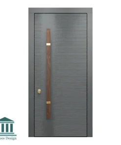 درب لابی چوبی لوکس با دستگیره فلزی خاص کد 306465